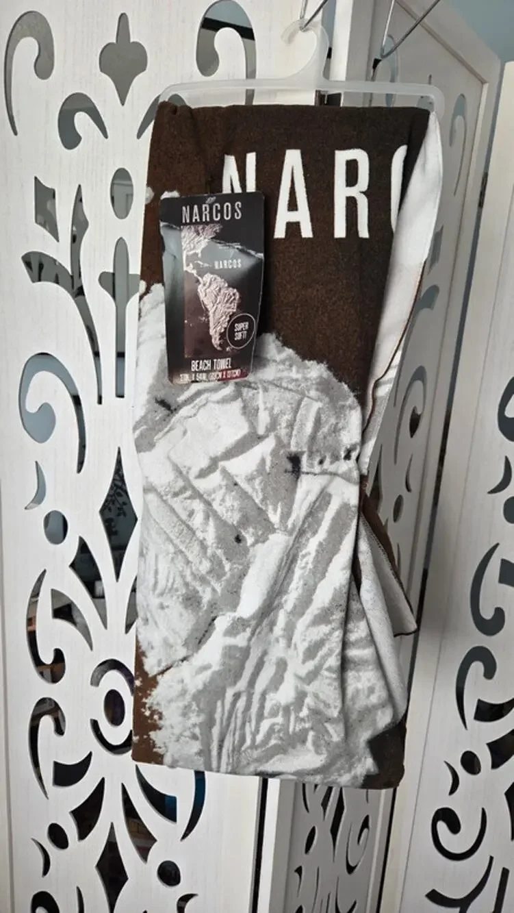 Narcos Beach Towel Cocaine Map Graphic 27x54 Super Soft TV Show New